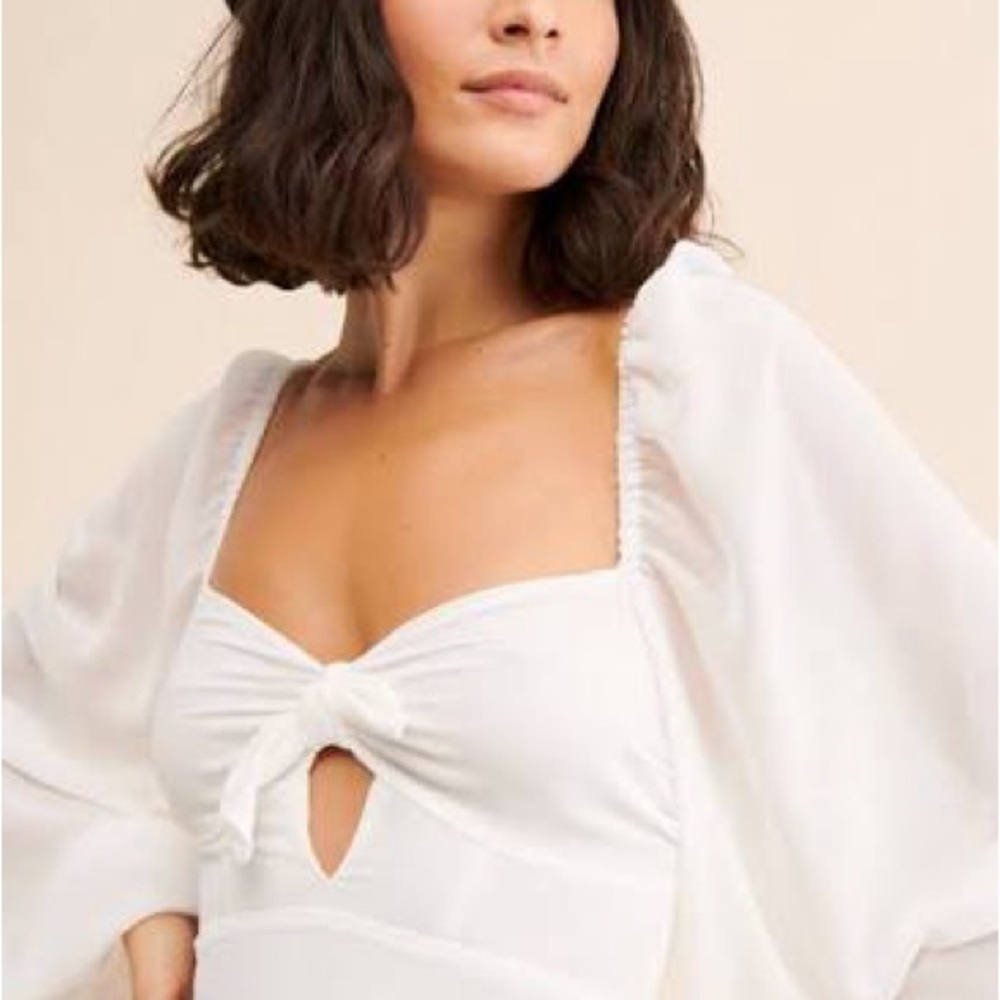 NWT For Love And Lemons White Crop Top
